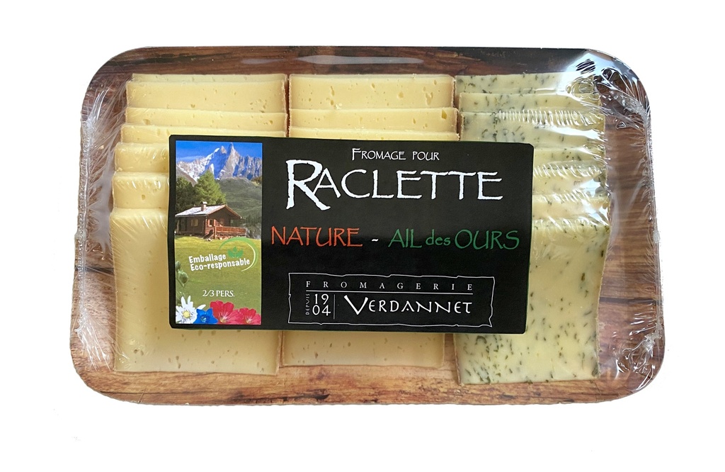 Assort. pour Raclette Nature /Ail des Ours  FE Tranche Barquette Verdannet TT - 500g x 10