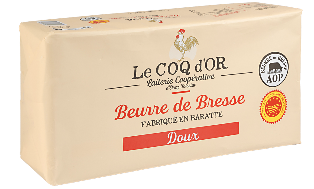 Beurre de Bresse AOP Le Coq d'Or Motte EZ - 5Kg x 2