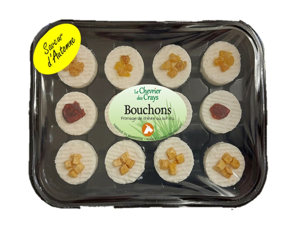 Bouchons Chevre "Saveurs d'Automne" Abricot/Romarin, Cranberries, Pomme/Cannelle CT - (12g x 12) x 4