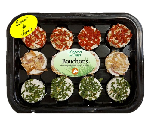 [0303094] Bouchons Chevre "Saveurs du Jardin" Bruchetta, Echalotte, Ciboulette CT - (12g x 12) x 4