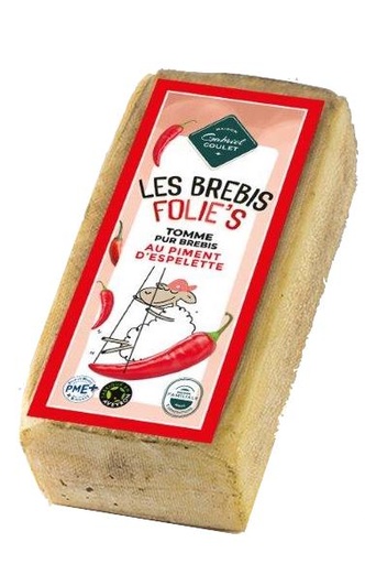 [0306007] Brique Pur Brebis "Brebis Folie's" Piment d'Espelette CR - 2,2Kg x 2